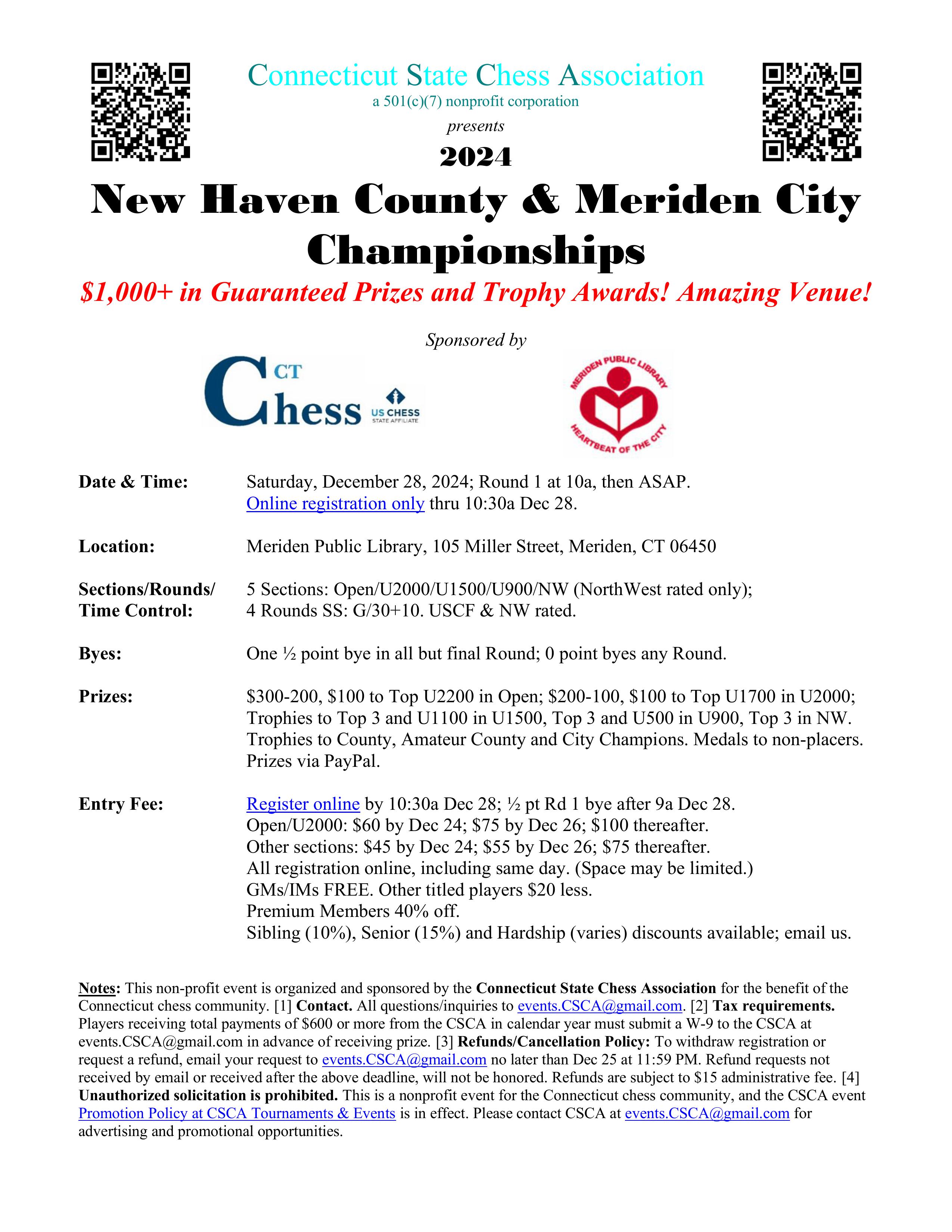 New Haven County & Meriden City Championships wit