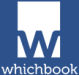 Blue and white background with large "W" and "whichbook" at bottom