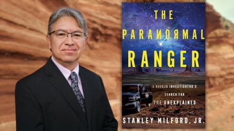 Stanley Milford, Jr. featured to left of his nonfiction book Paranormal Ranger