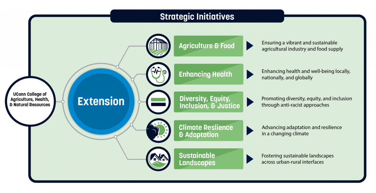 Diagram about UConn Extension strategic initiatives 