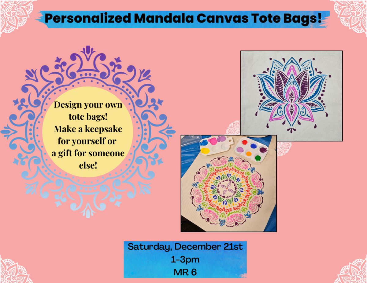 Mandala designs adorn a pink background 