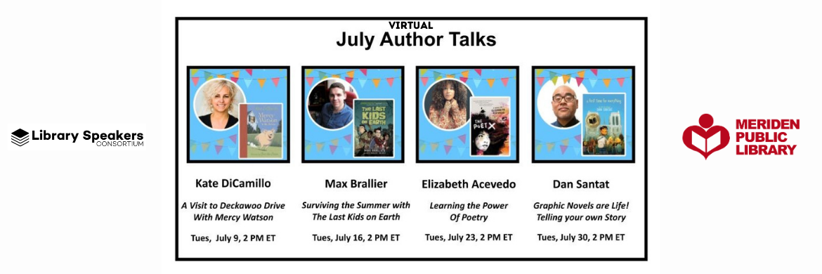 July authors featured in a row with their books