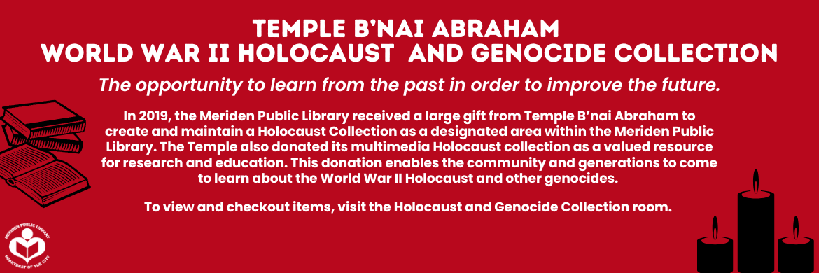 Holocaust and genocide collection slider, red background